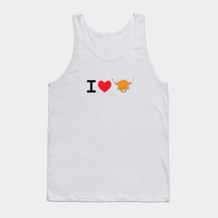 I love Highland cow -ginger cow - red heart Tank Top